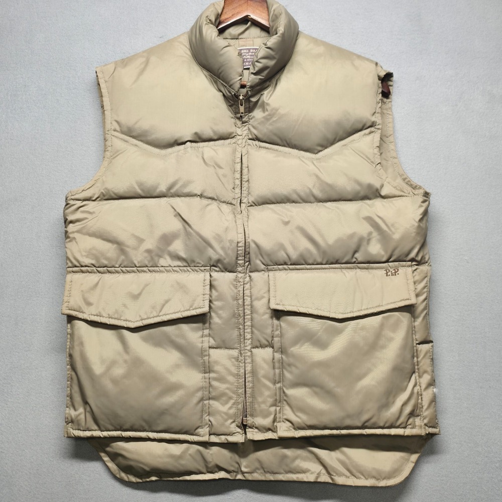 Vintage Ski Daddle Men's Full Zip Duck Down Quilted Puffer Vest Size Small